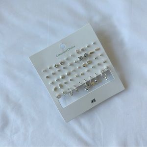 H&M 25pc Silver Earring Set